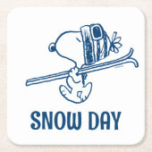 Erdnüsse | Skitour Snoopy Rechteckiger Pappuntersetzer (Vorderseite)