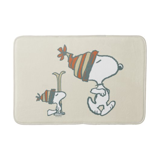 Erdnüsse | Skitour Snoopy & Woodstock Badematte (Vorderseite)