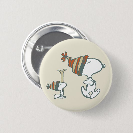 Erdnüsse | Skitour Snoopy & Woodstock Button (Vorne & Hinten)