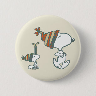 Erdnüsse   Skitour Snoopy & Woodstock Button