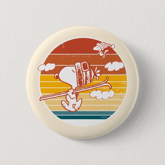 Erdnüsse | Skitour Snoopy & Woodstock Button (Vorderseite)