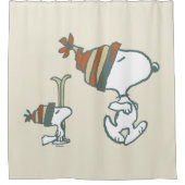 Erdnüsse | Skitour Snoopy & Woodstock Duschvorhang (Vorderseite)