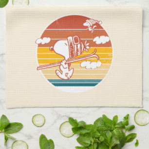 Erdnüsse   Skitour Snoopy & Woodstock Geschirrtuch