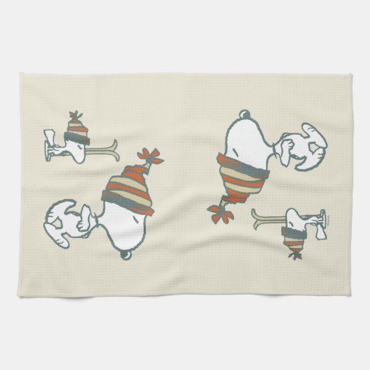 Erdnüsse | Skitour Snoopy & Woodstock Geschirrtuch (Horizontal)