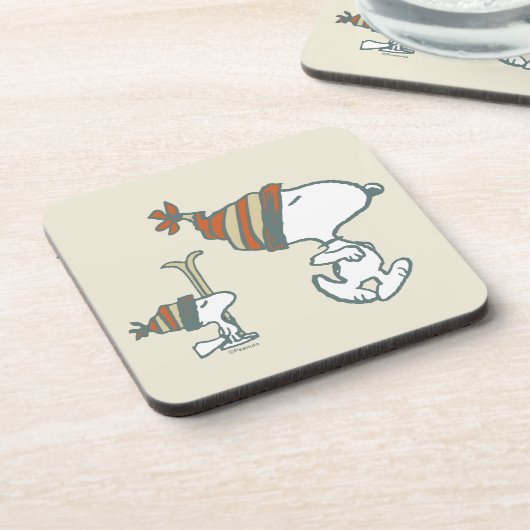 Erdnüsse | Skitour Snoopy & Woodstock Getränkeuntersetzer (Linke Seite)