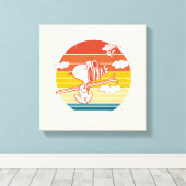 Erdnüsse | Skitour Snoopy & Woodstock Leinwanddruck (Insitu (Holzboden))