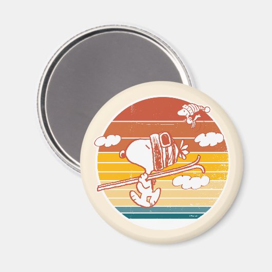 Erdnüsse | Skitour Snoopy & Woodstock Magnet (Vorderseite/Rückseite)