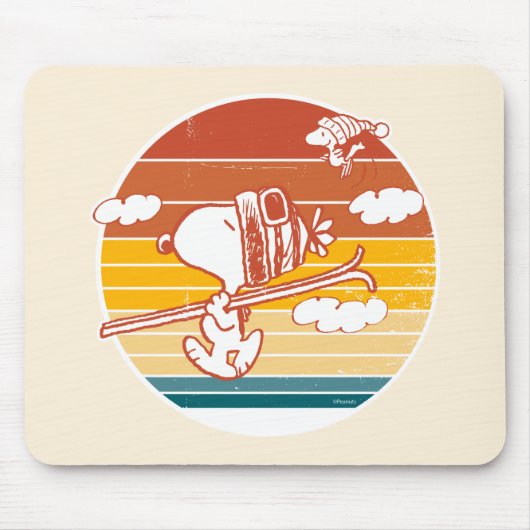 Erdnüsse | Skitour Snoopy & Woodstock Mousepad (Vorne)