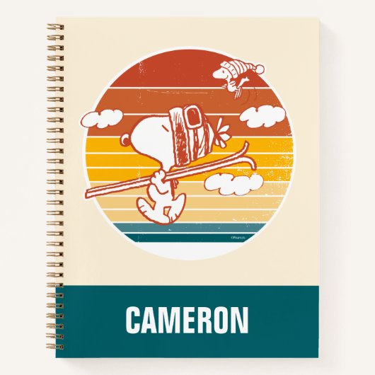 Erdnüsse | Skitour Snoopy & Woodstock Notizblock (Vorderseite)