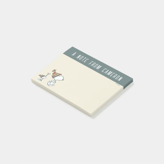 Erdnüsse | Skitour Snoopy & Woodstock Post-it Klebezettel (angewinkelt)