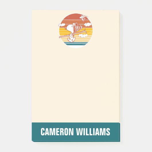 Erdnüsse | Skitour Snoopy & Woodstock Post-it Klebezettel (Vorderseite)