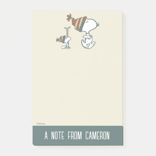 Erdnüsse | Skitour Snoopy & Woodstock Post-it Klebezettel (Vorderseite)