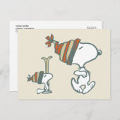 Erdnüsse | Skitour Snoopy & Woodstock Postkarte (Vorne/Hinten)