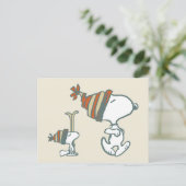 Erdnüsse | Skitour Snoopy & Woodstock Postkarte (Stehend Vorderseite)