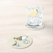 Erdnüsse | Skitour Snoopy & Woodstock Runder Pappuntersetzer (Vor Ort)