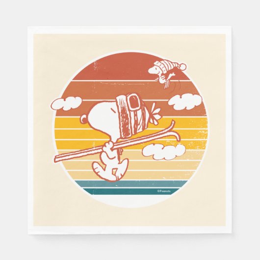 Erdnüsse | Skitour Snoopy & Woodstock Serviette (Vorderseite)