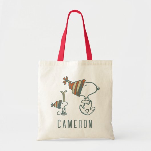 Erdnüsse | Skitour Snoopy & Woodstock Tragetasche (Vorne)