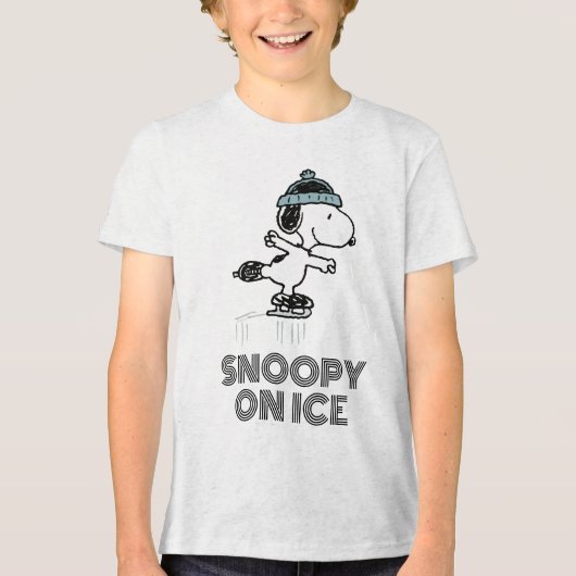Erdnüsse | Snoopie bei Eis Tri-Blend Shirt (Vorderseite)