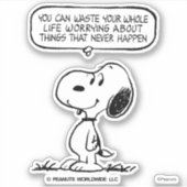 Erdnüsse | Snoopie, die man nicht das ganze Leben  Aufkleber (Vorderseite)