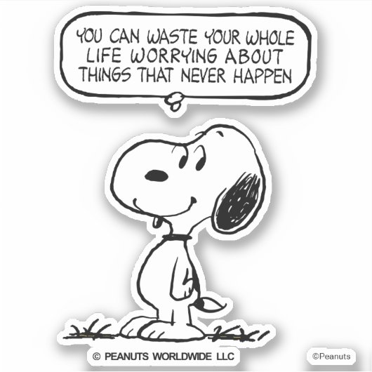 Erdnüsse | Snoopie, die man nicht das ganze Leben  Aufkleber (Vorderseite)