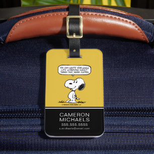 Erdnüsse Snoopie, die man nicht das ganze Leben Gepäckanhänger