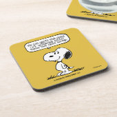 Erdnüsse | Snoopie, die man nicht das ganze Leben  Getränkeuntersetzer (Linke Seite)