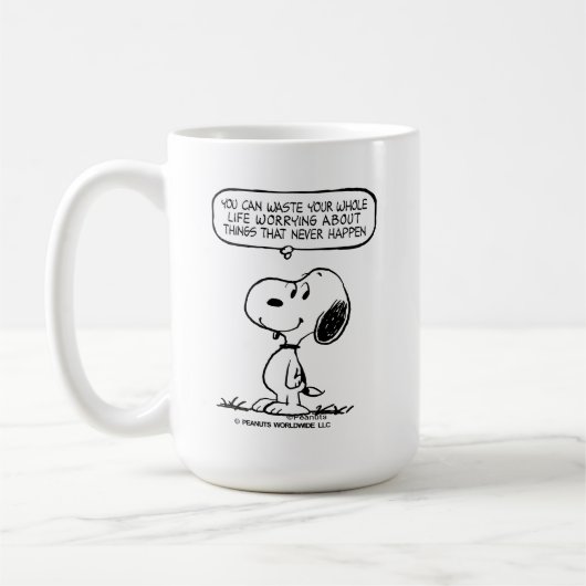 Erdnüsse | Snoopie, die man nicht das ganze Leben  Kaffeetasse (Links)