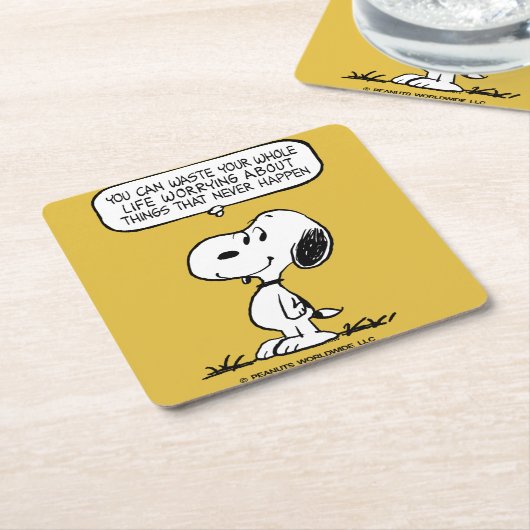 Erdnüsse | Snoopie, die man nicht das ganze Leben Rechteckiger Pappuntersetzer (angewinkelt)