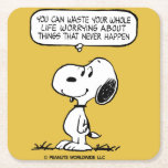 Erdnüsse | Snoopie, die man nicht das ganze Leben  Rechteckiger Pappuntersetzer<br><div class="desc">Snoopy,  der geliebte Beagle aus dem Peanuts Comic Strip,  bietet eine weise Perspektive,  sich durch seine humorvolle Antik und philosophische Muskeln zu sorgen. Dieses Design hat einen seiner Ratschläge.</div>