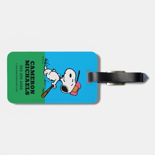 Erdnüsse | Snoopie im Bat Gepäckanhänger (Rückseite horizontal)