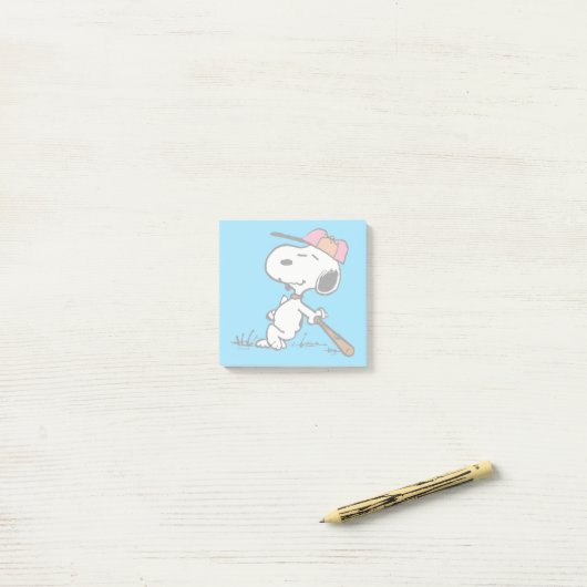 Erdnüsse | Snoopie im Bat Post-it Klebezettel (Auf Schreibtisch)
