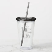 Erdnüsse | Snoopie nach unten Acryltrinkbecher (Rückseite)