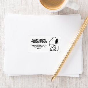 Erdnüsse Snoopie nach unten Adressaufkleber