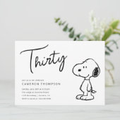 Erdnüsse Snoopy - 30. Geburtstag Einladung (Stehend Vorderseite)