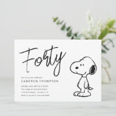 Erdnüsse Snoopy - 40. Geburtstag Einladung (Stehend Vorderseite)