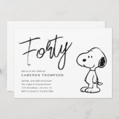 Erdnüsse Snoopy - 40. Geburtstag Einladung (Vorne/Hinten)