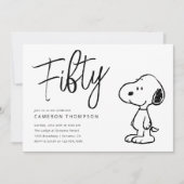 Erdnüsse Snoopy - 50. Geburtstag Einladung (Vorderseite)