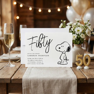 Erdnüsse Snoopy - 50. Geburtstag Einladung