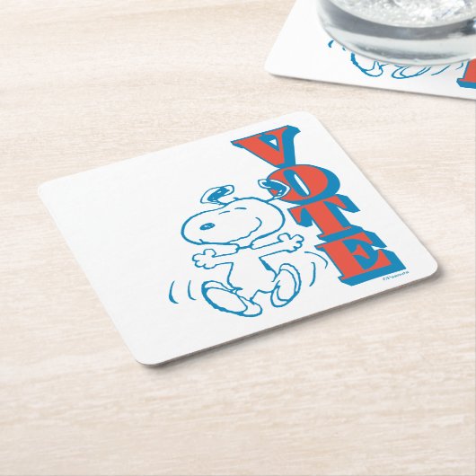 Erdnüsse | Snoopy - Abstimmung Rechteckiger Pappuntersetzer (angewinkelt)