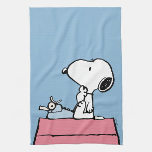 Erdnüsse Snoopy an der Schreibmaschine Geschirrtuch