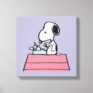 Erdnüsse Snoopy an der Schreibmaschine Leinwanddruck