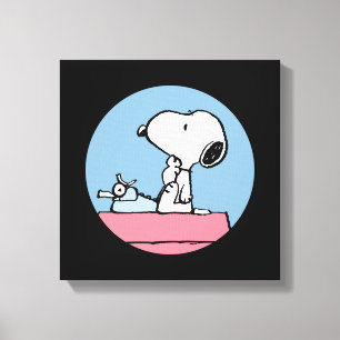 Erdnüsse Snoopy an der Schreibmaschine Leinwanddruck