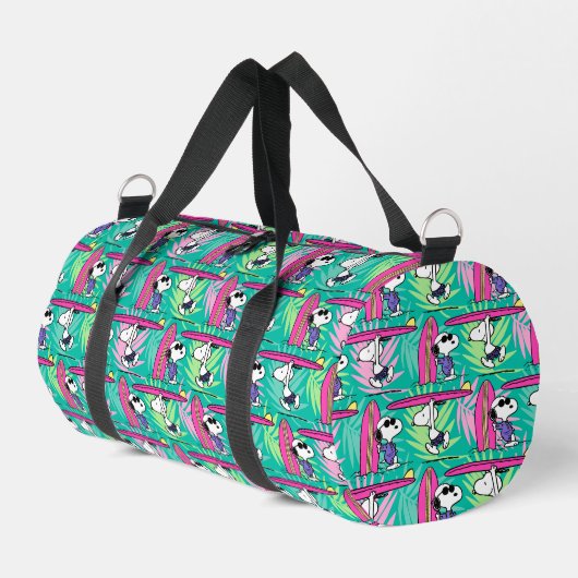 Erdnüsse | Snoopy Aquamarin Surfmuster Duffle Bag (Linke Seite)