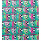 Erdnüsse | Snoopy Aquamarin Surfmuster Duschvorhang (Vorderseite)