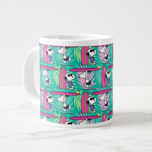 Erdnüsse | Snoopy Aquamarin Surfmuster Jumbo-Tasse (Vorderseite Links)