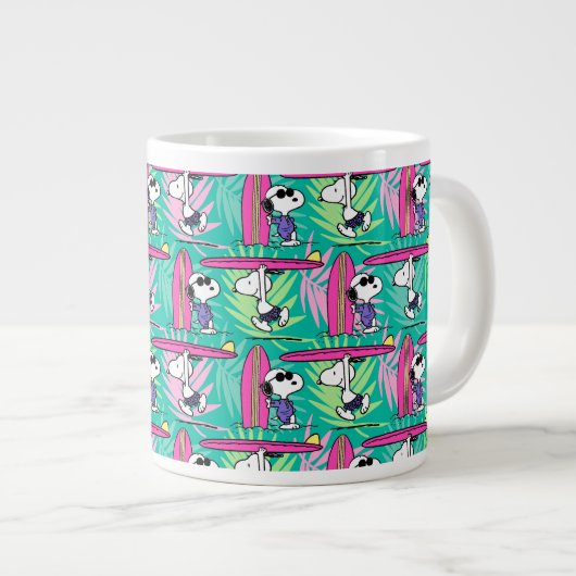 Erdnüsse | Snoopy Aquamarin Surfmuster Jumbo-Tasse (Vorderseite Rechts)