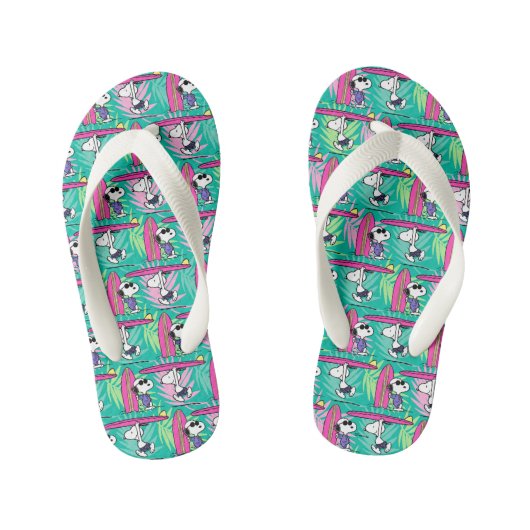 Erdnüsse | Snoopy Aquamarin Surfmuster Kinderbadesandalen (Fußbett)