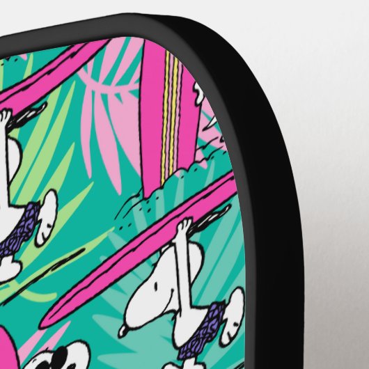 Erdnüsse | Snoopy Aquamarin Surfmuster Pickleball Schläger (Linke Seite)