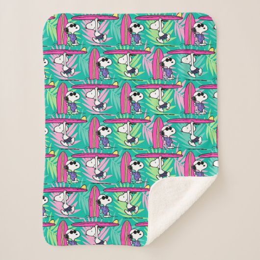 Erdnüsse | Snoopy Aquamarin Surfmuster Sherpadecke (Vorderseite)