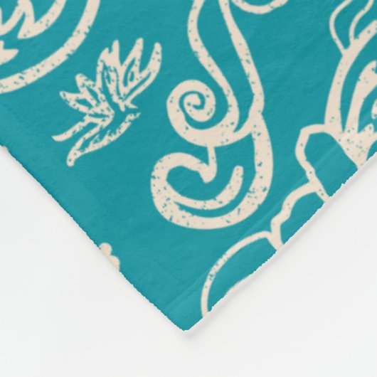 Erdnüsse | Snoopy Aquamarin tropisches Strandmuste Fleecedecke (Ecke)